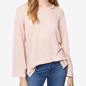 Soft Long Sleeve Crewneck Sweater - Light Blush